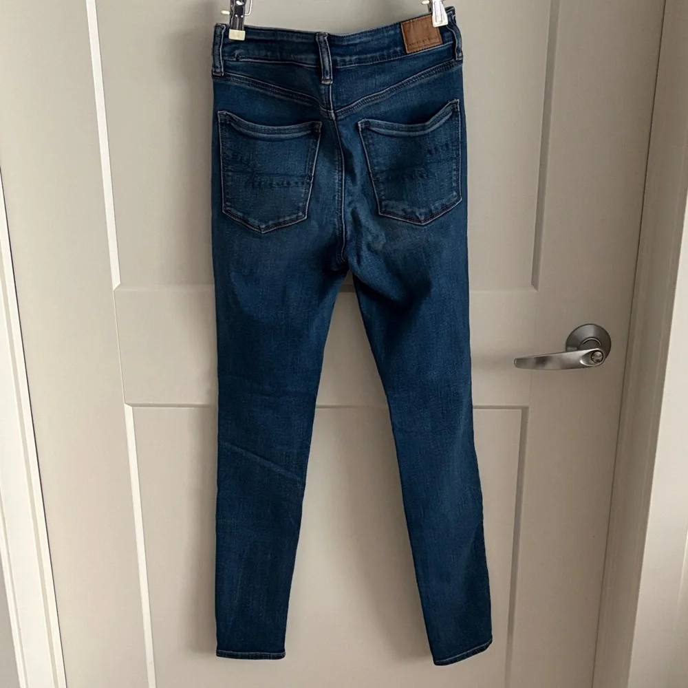 American Eagle Outfitters Blue Ripped Skinny Jeans lot of 2 - Picture 3 of 9